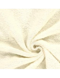 Tela felpa rizo marfil