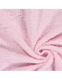 Tela felpa rizo rosa