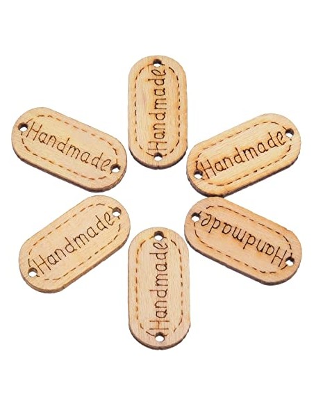 Etiquetas de madera Hand made