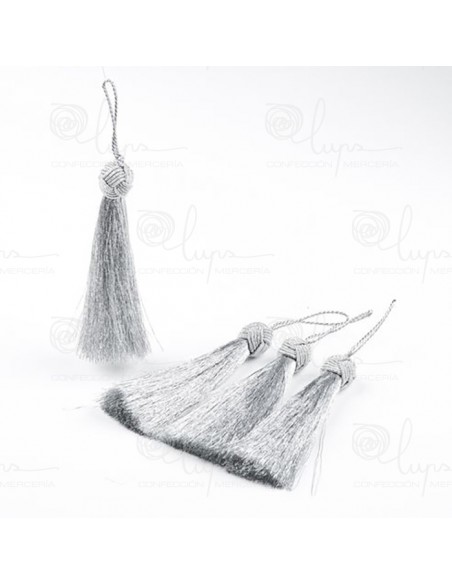 Borla metalizada plateada