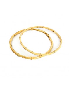 Juego de Asas Redondas Bambú (18 cm) - Ideal Macramé y...