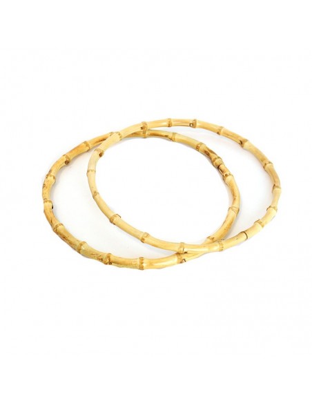 Juego de Asas Redondas Bambú (18 cm) - Ideal Macramé y Crochet