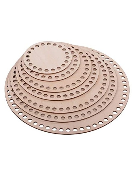 Base de madera troquelada redonda