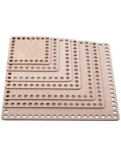 Base de madera troquelada cuadrada