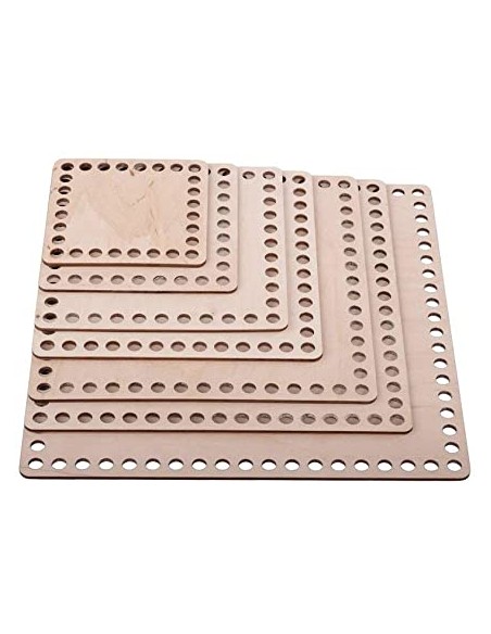 Base de madera troquelada cuadrada