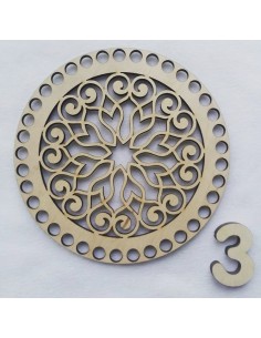 Base de Madera Troquelada "Fantasía 3" (16cm) - Para...