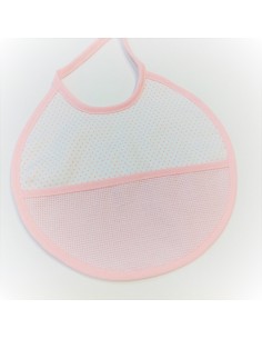 Babero de Piqué con Bolsillo de Aida para Bordar (20x20...