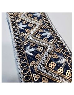 Galón vaquero con bordado dorado 2