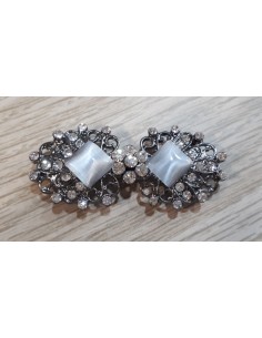 Broche fantasía metal y cristal