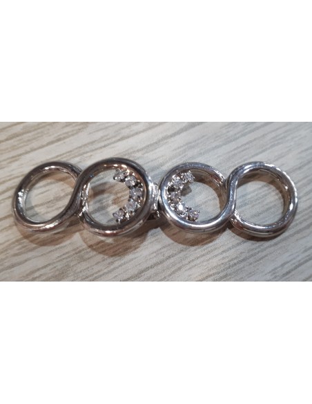 Broche fantasía plata y strass