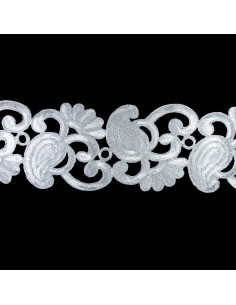 Entredós bordado metalizado