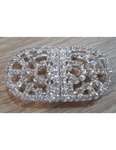 Broche fantasía metal y  swarovski