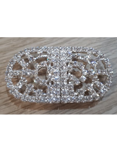 Broche fantasía metal y  swarovski