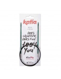 Aguja circular de 2,5 con cable de 80 cm katia
