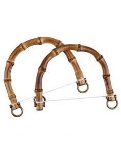 Juego de Asas de Bambú Natural para Bolso (13x11 cm) -...