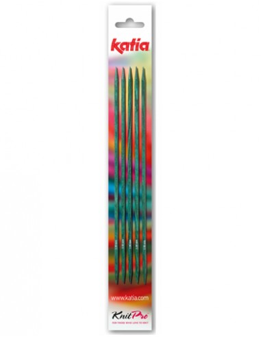 Agujas doble punta madera Katia 20cm