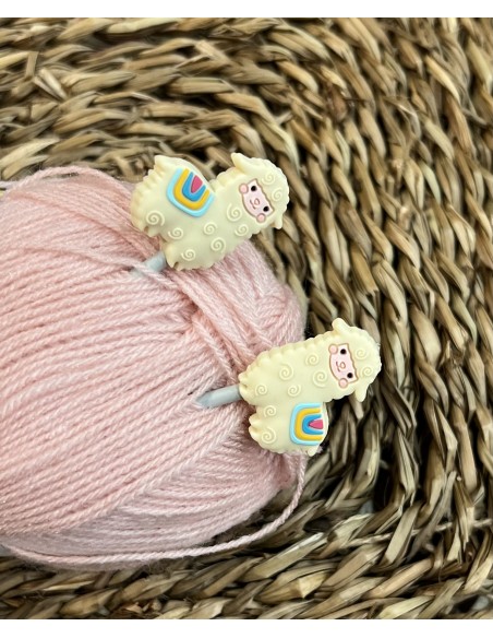 Topes para agujas de tejer Llama