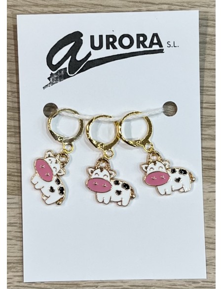 Marcadores crochet vaca