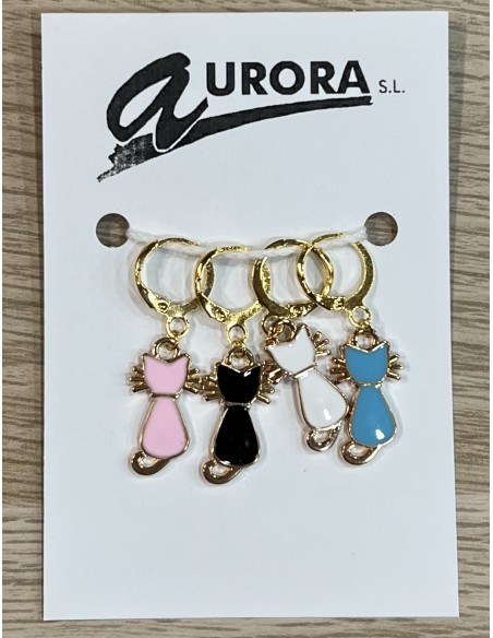 Marcadores crochet gatitos