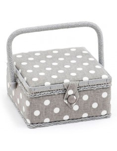 Costurero lunares gris