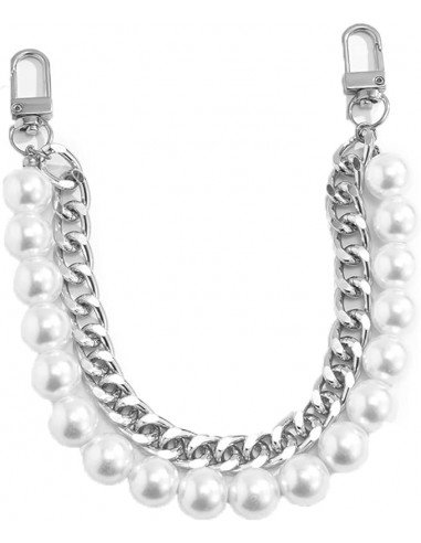 Asa de Perlas y Cadena Plateada para Bolso (32...