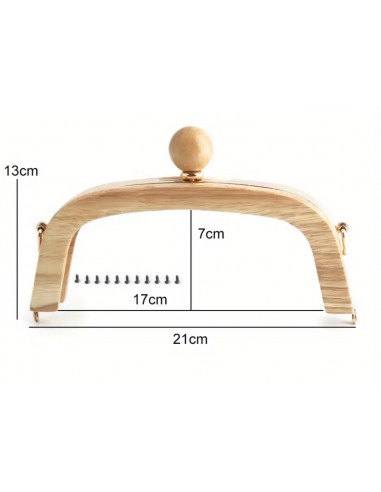 Boquilla de Madera Natural para Bolso (21 cm) -...