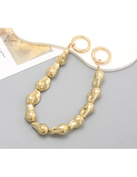 Asa Joya para Bolso de Mano (31 cm) - Eslabones Dorados Irregulares