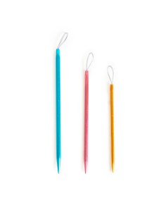 Set de 3 agujas para lana con ojo de nylon