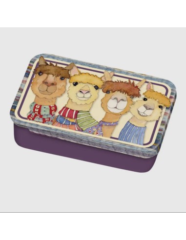 Emma Ball - Caja metálica pequeña alpacas T302