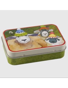 Emma Ball - Caja metálica mediana ovejas con gorro T.261
