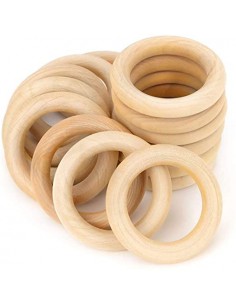 Anillas de madera natural